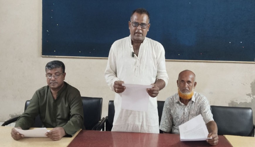 হাশিমপুর বাজারে ব্যবসা প্রতিষ্ঠানে হামলাকারীদের  গ্রেপ্তারের দাবিতে সংবাদ সম্মেলন