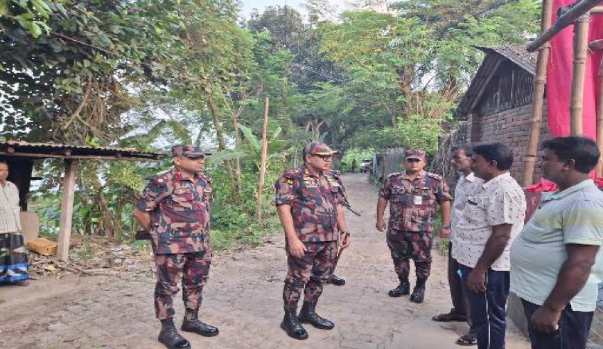 জীবননগরে পূজামণ্ডপ পরিদর্শনে  ব্রিগেডিয়ার জেনারেল মাহমুদুল