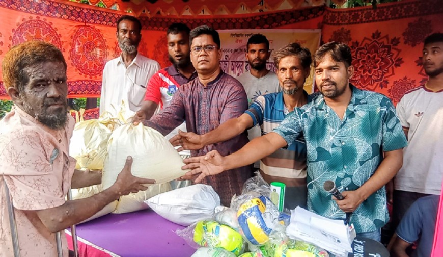 শ্রীপুরে খাদ্য ও ক্রীড়া  সামগ্রী বিতরণ