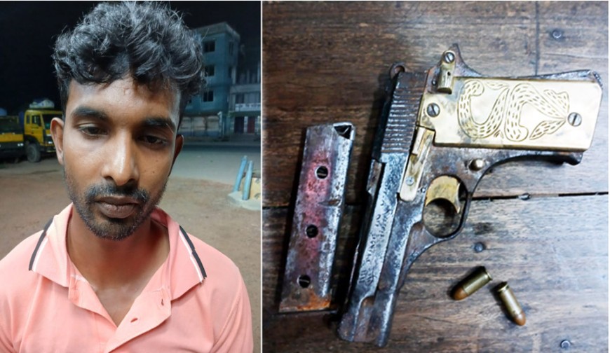 বেনাপোলে ভ্যানের ছাউনি থেকে পিস্তল,  গুলি ও ম্যাগজিন উদ্ধার, চালক আটক