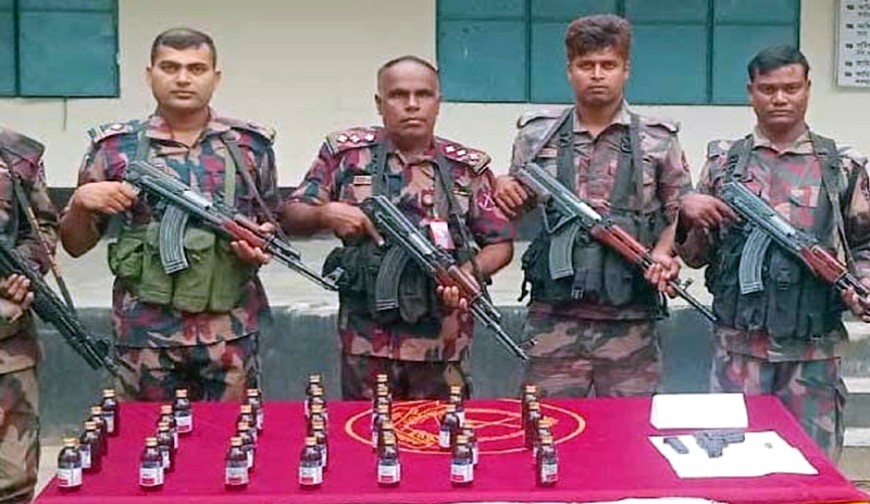 মহেশপুর সীমান্তে বিদেশি  অস্ত্র-গুলি ও মাদক উদ্ধার