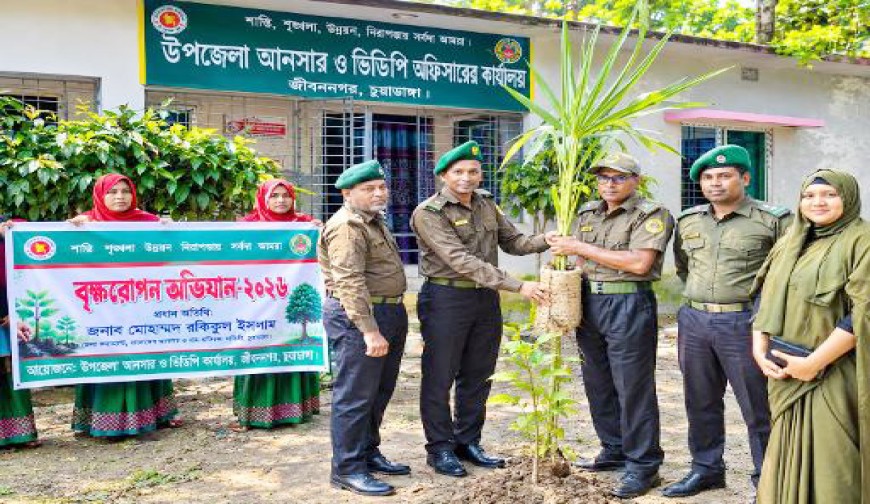 জীবননগরে আনসার-ভিডিপির  বৃক্ষরোপণ কর্মসূচী উদ্বোধন